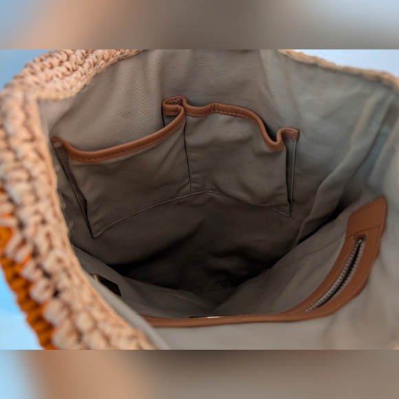 Tory Burch Raffie Multi-Color Handcrafted Crochet Block Patchwork Bag - Picture 8 of 13